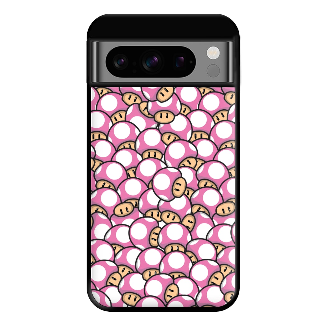 Mushroom Pattern - Pink Phone Case for Google Pixel 8 Pro