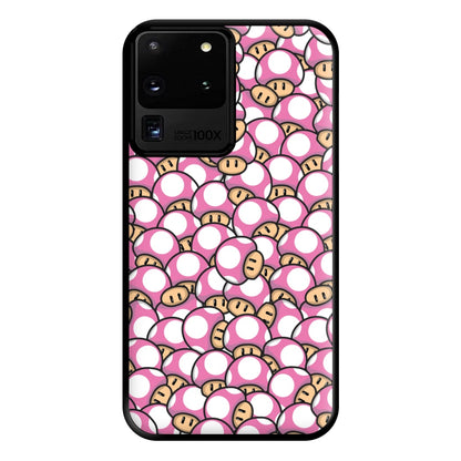 Mushroom Pattern - Pink Phone Case for Galaxy S20 Ultra