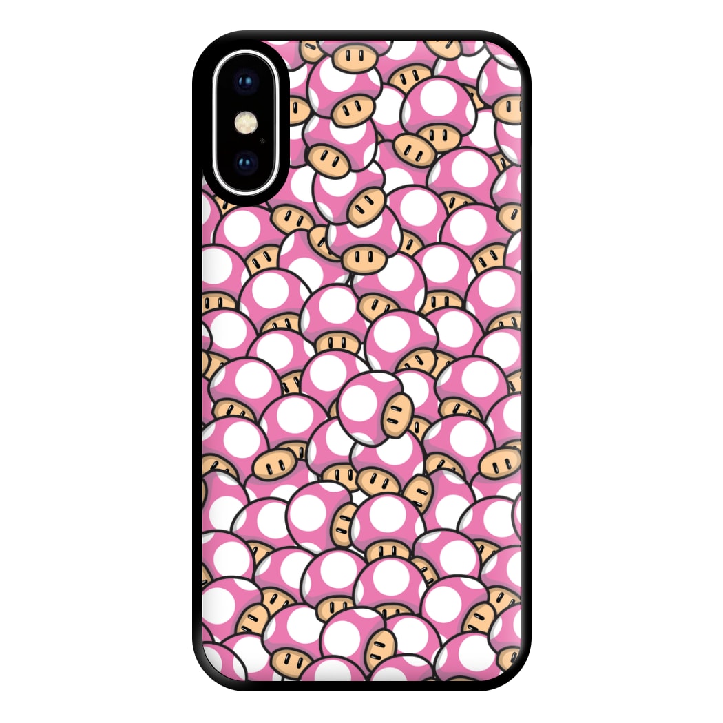 Mushroom Pattern - Pink Phone Case for iPhone XS Max