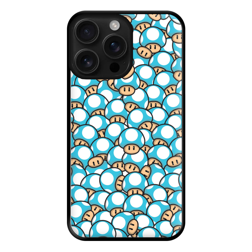 Mushroom Pattern - Light Blue Phone Case