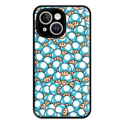 Mushroom Pattern - Light Blue Phone Case for iPhone 14 Plus