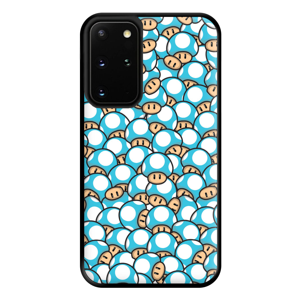 Mushroom Pattern - Light Blue Phone Case for Galaxy S20 Plus