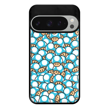 Mushroom Pattern - Light Blue Phone Case for Google Pixel 9 Pro XL