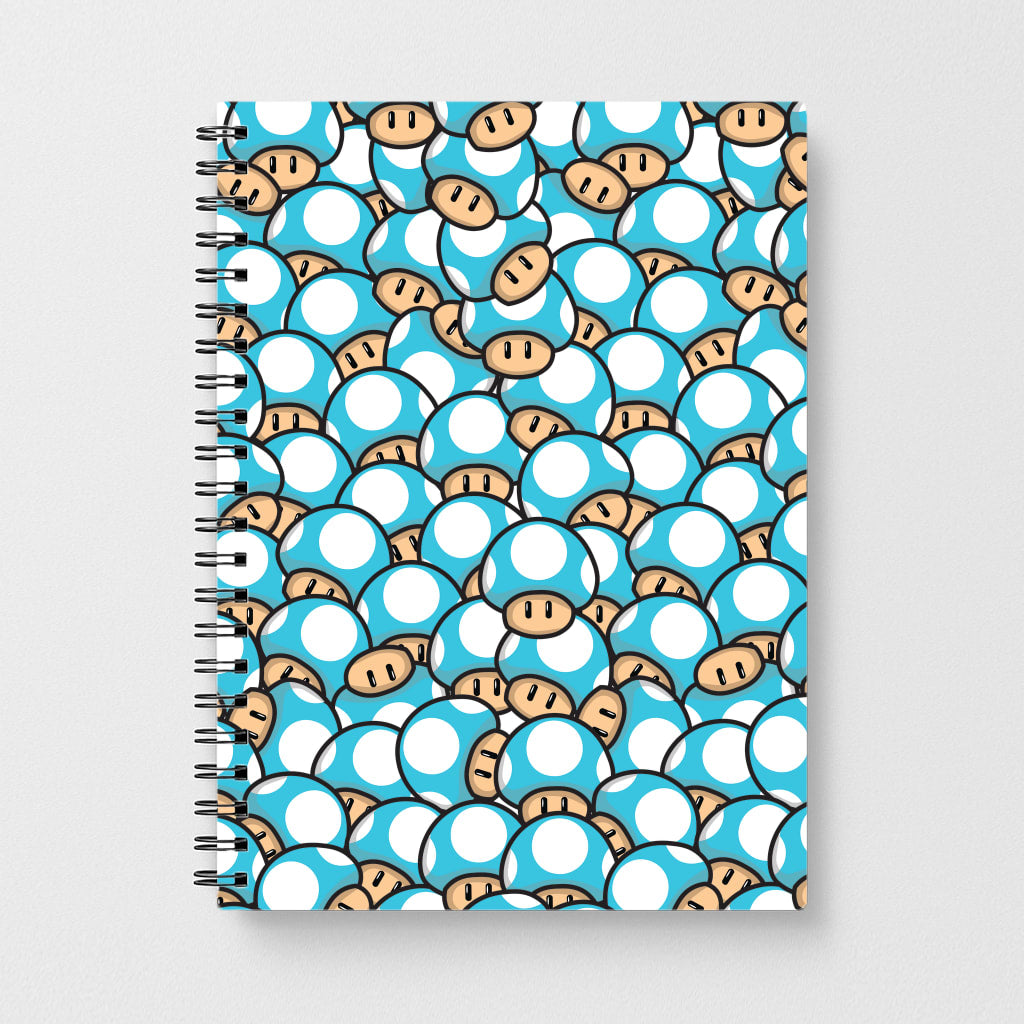 Mushroom Pattern - Light Blue Notebook