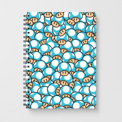 Mushroom Pattern - Light Blue Notebook