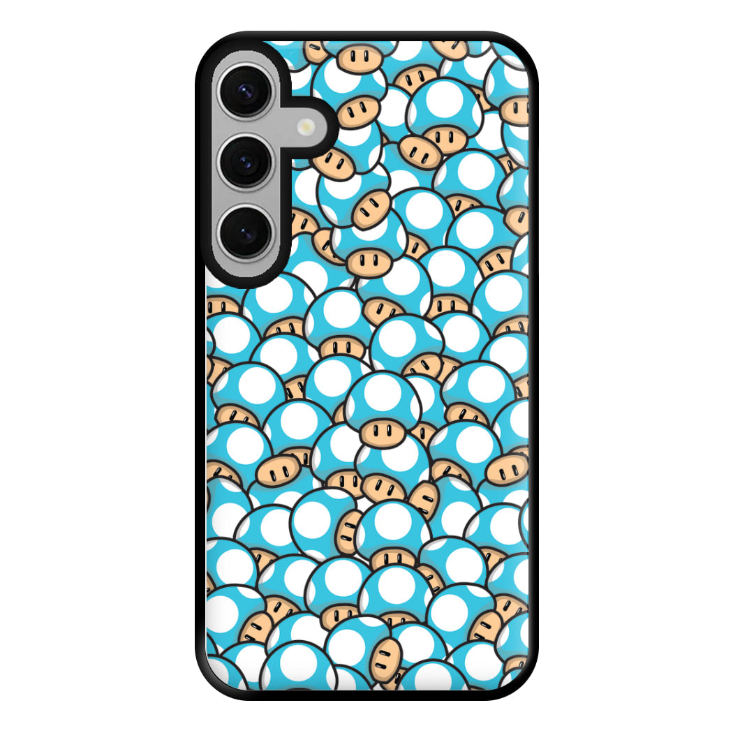 Mushroom Pattern - Light Blue Phone Case for Galaxy S24FE