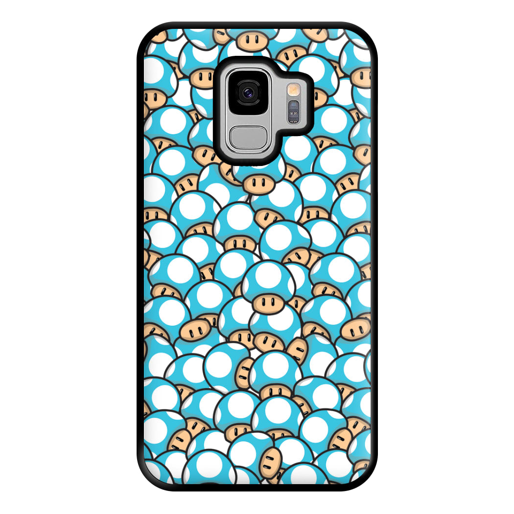 Mushroom Pattern - Light Blue Phone Case for Galaxy S9 Plus