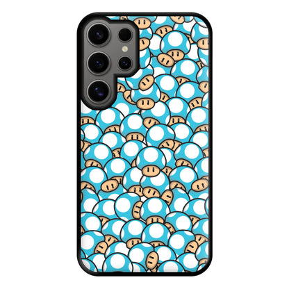 Mushroom Pattern - Light Blue Phone Case for Galaxy S24 Ultra