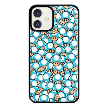 Mushroom Pattern - Light Blue Phone Case for iPhone 12 / 12 Pro