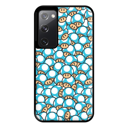 Mushroom Pattern - Light Blue Phone Case for Galaxy S20FE