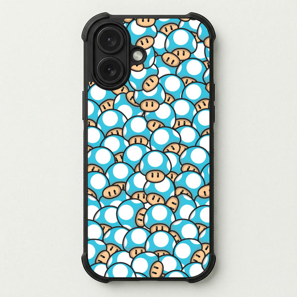 Mushroom Pattern - Light Blue Phone Case — Bumper case