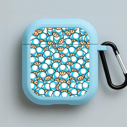 Mushroom Pattern - Light Blue Blue AirPods Case