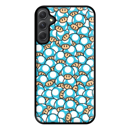 Mushroom Pattern - Light Blue Phone Case for Galaxy A54