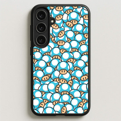 Mushroom Pattern - Light Blue Phone Case for Galaxy S25FE