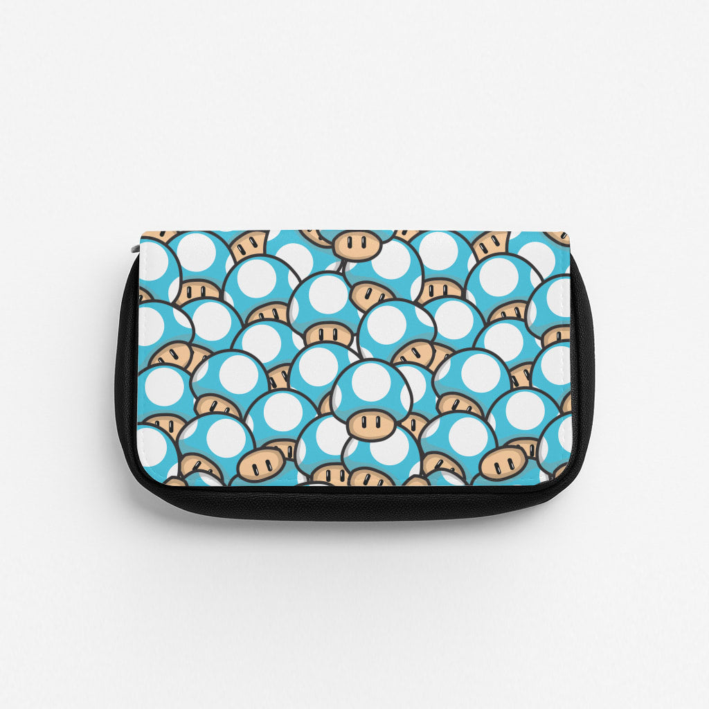 Mushroom Pattern - Light Blue Pencil Case