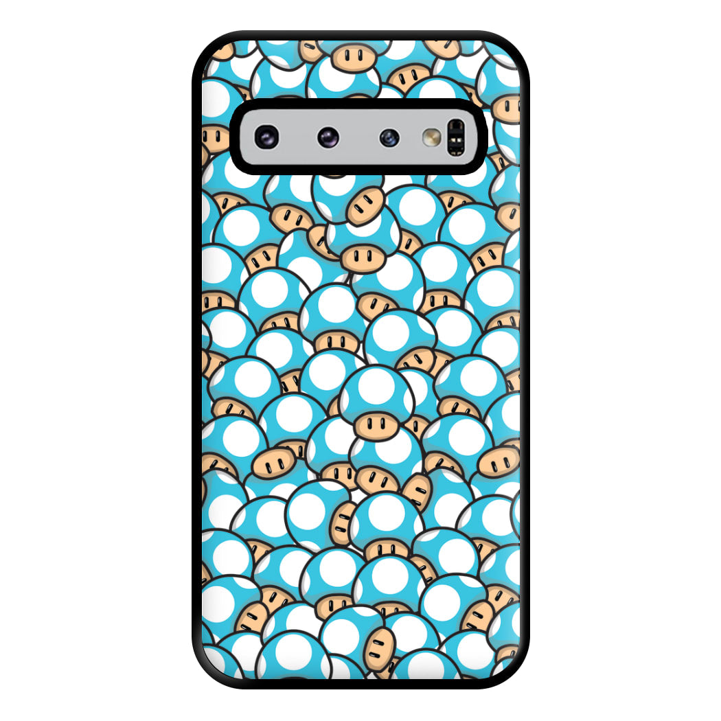 Mushroom Pattern - Light Blue Phone Case for Galaxy S10 Plus