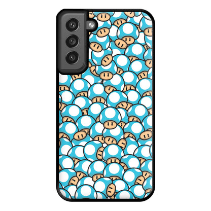 Mushroom Pattern - Light Blue Phone Case for Galaxy S21FE