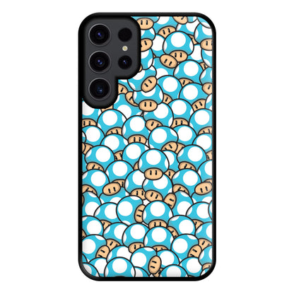 Mushroom Pattern - Light Blue Phone Case for Galaxy S23 Ultra