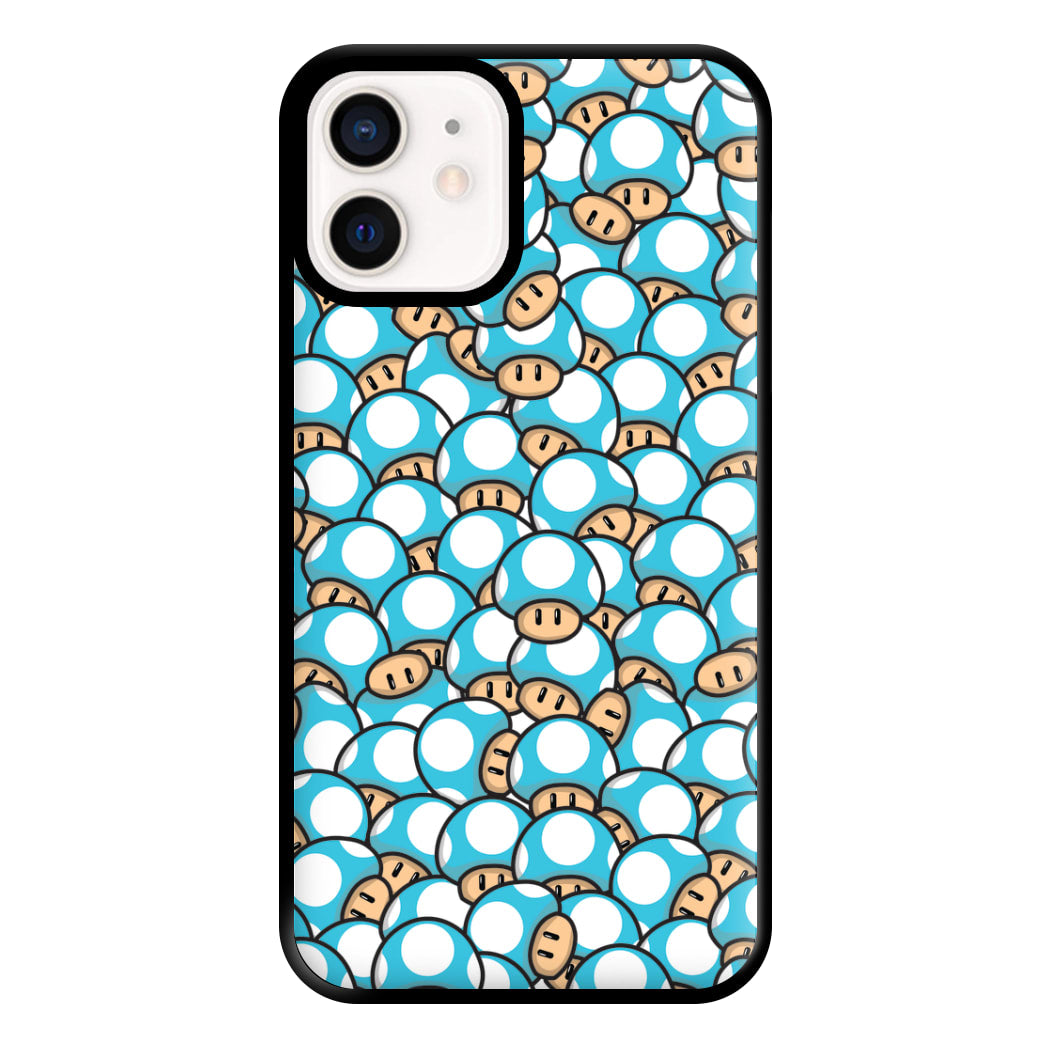 Mushroom Pattern - Light Blue Phone Case for iPhone 12 Mini