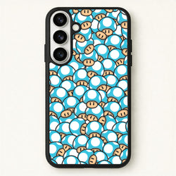 Mushroom Pattern - Light Blue Phone Case for Galaxy S26 Plus