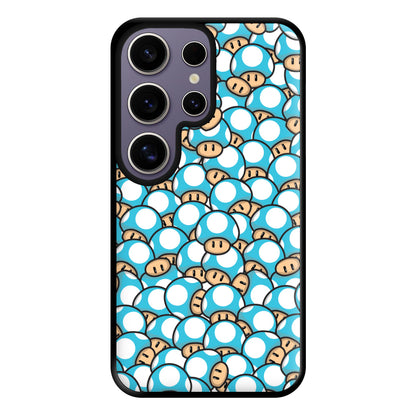 Mushroom Pattern - Light Blue Phone Case for Galaxy S25 Ultra