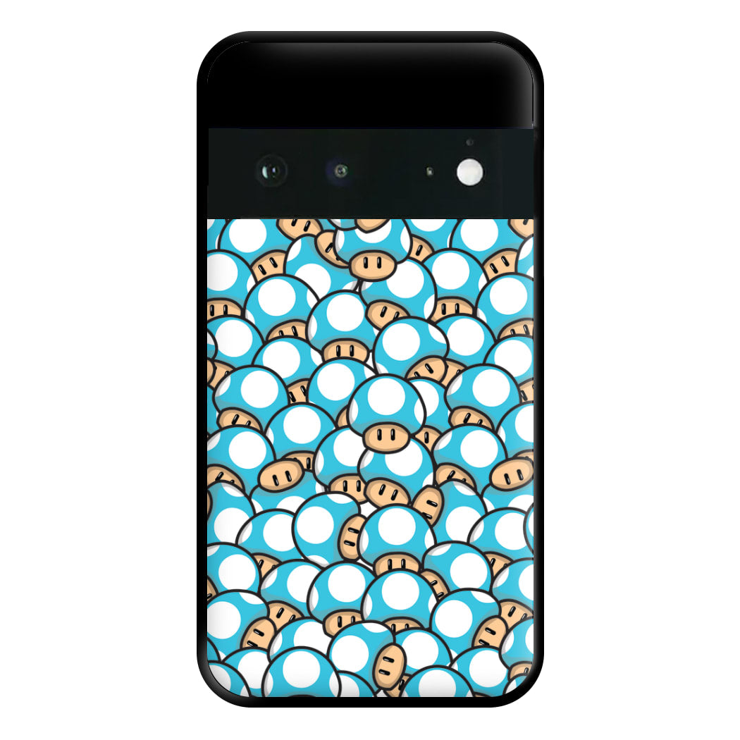 Mushroom Pattern - Light Blue Phone Case for Google Pixel 6a