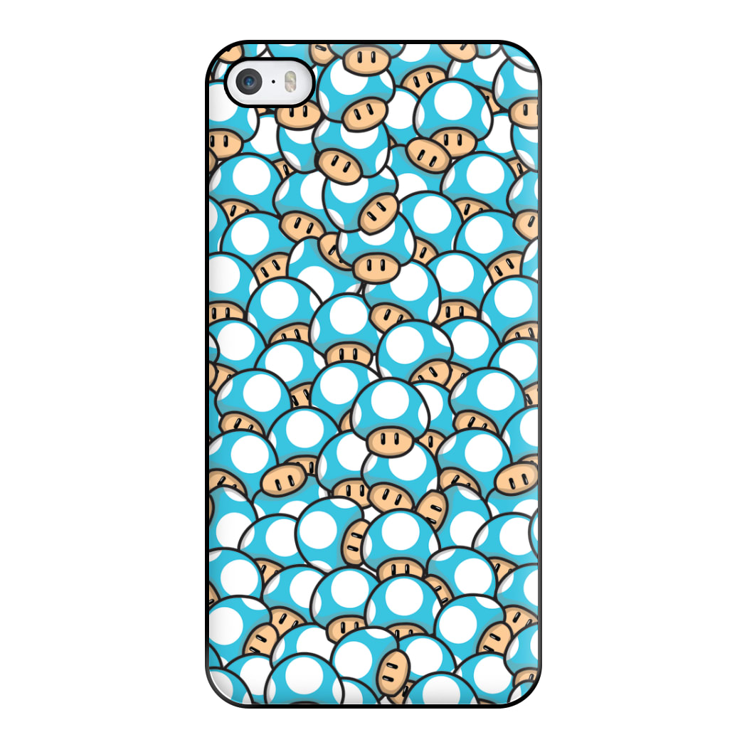 Mushroom Pattern - Light Blue Phone Case for iPhone 5 / 5s / SE 2016