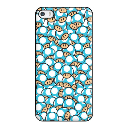 Mushroom Pattern - Light Blue Phone Case for iPhone 5 / 5s / SE 2016