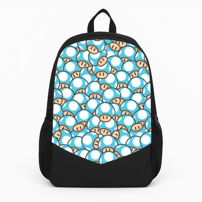 Mushroom Pattern - Light Blue Large Backpack