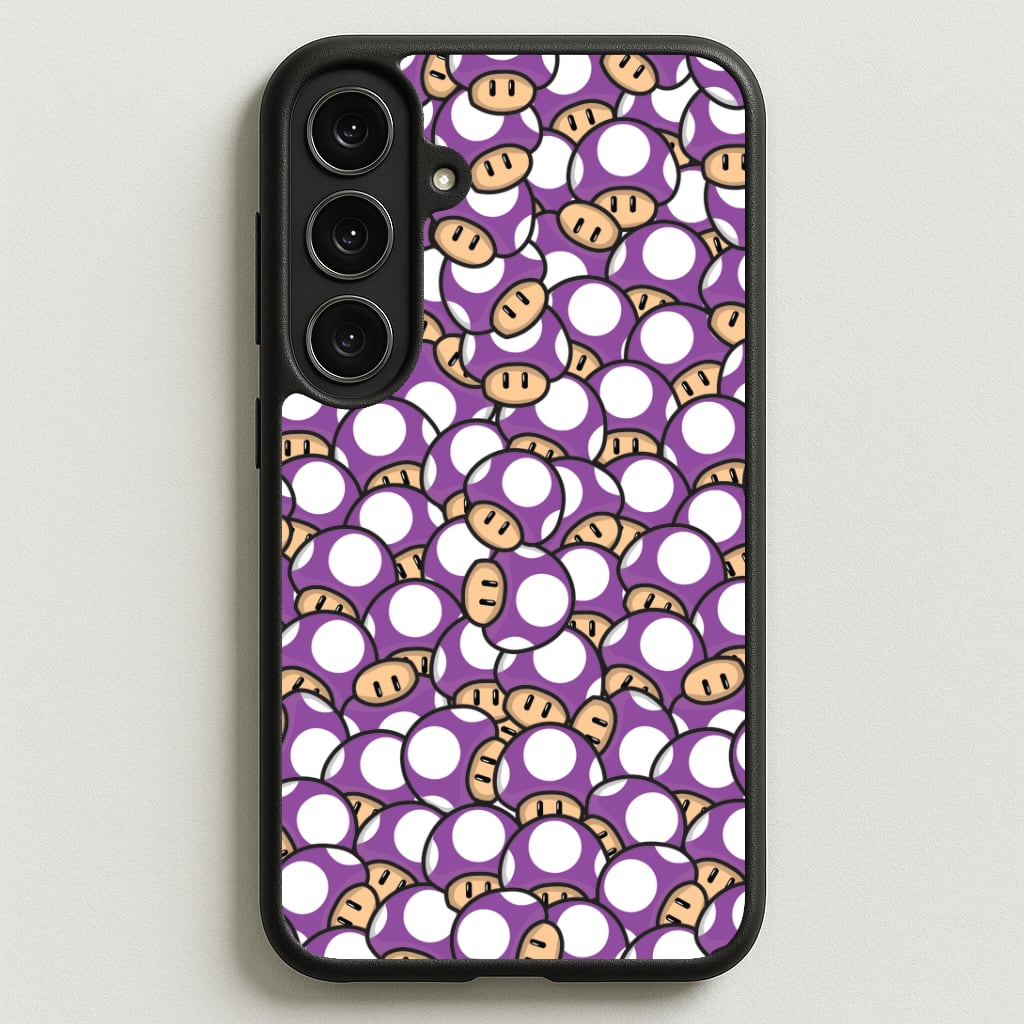 Mushroom Pattern - Purple Phone Case for Galaxy S25FE