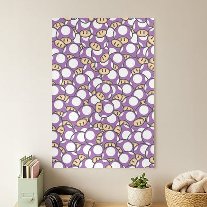 Mushroom Pattern - Purple Poster