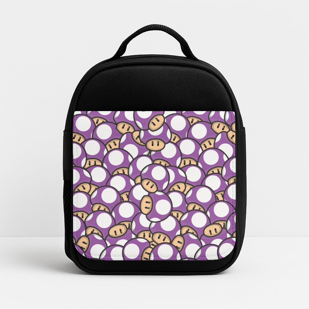 Mushroom Pattern - Purple Insulated Lunchbox