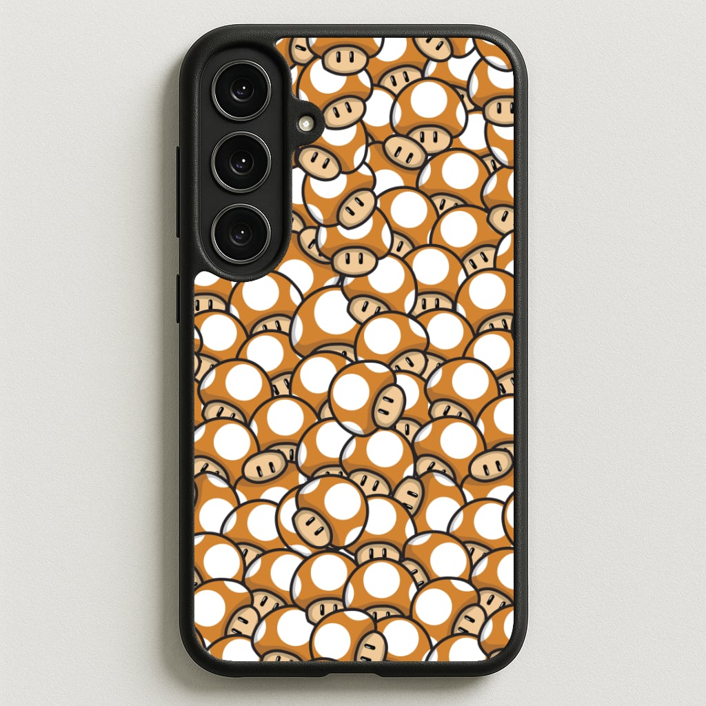 Mushroom Pattern - Orange Phone Case for Galaxy S25FE
