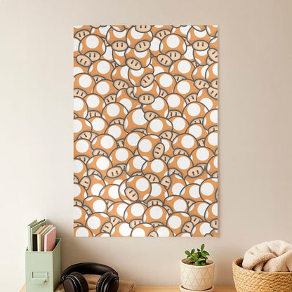 Mushroom Pattern - Orange Poster