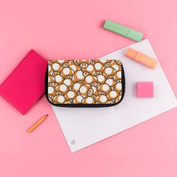 Mushroom Pattern - Orange Pencil Case