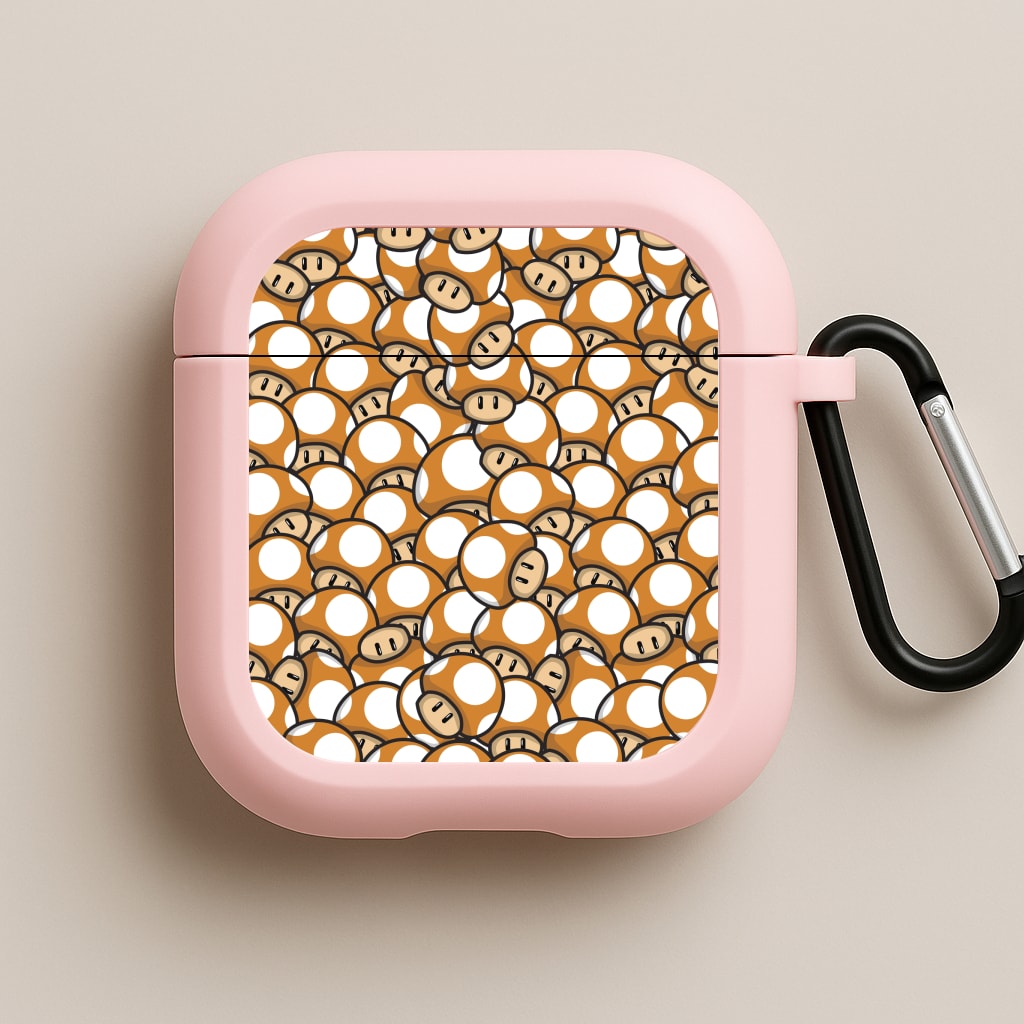 Mushroom Pattern - Orange Pink AirPods Case