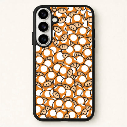 Mushroom Pattern - Orange Phone Case for Galaxy S26 Plus
