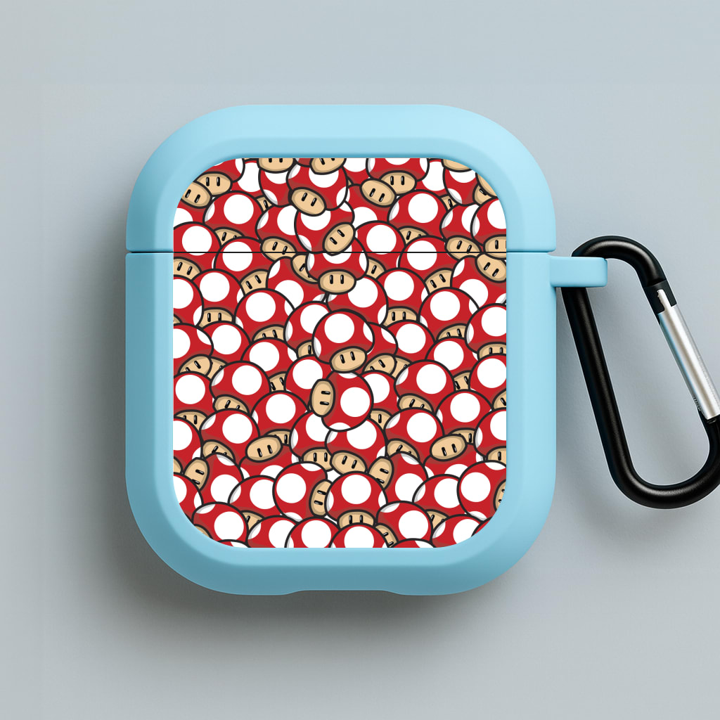 Mushroom Pattern - Red Blue AirPods Case