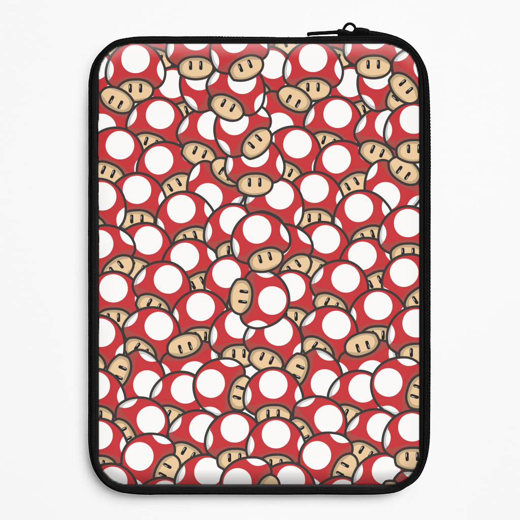 Mushroom Pattern - Red Laptop Sleeve