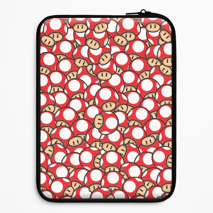 Mushroom Pattern - Red Laptop Sleeve