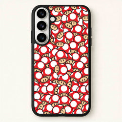Mushroom Pattern - Red Phone Case for Galaxy S26 Plus