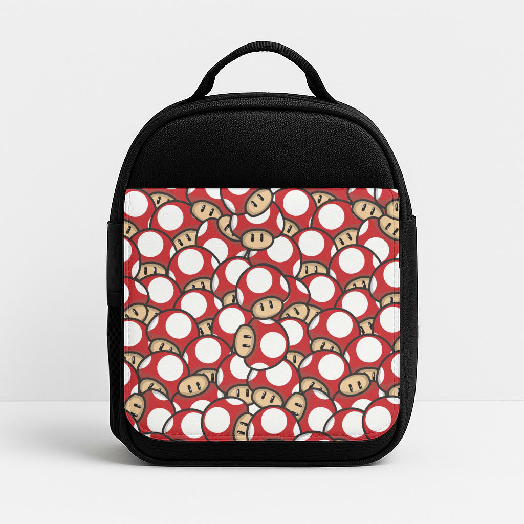 Mushroom Pattern - Red Lunchbox