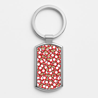 Mushroom Pattern - Red Luxury Keyring