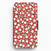 Mushroom Pattern - Red Flip / Wallet Phone Case 3