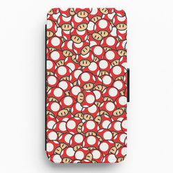Mushroom Pattern - Red Flip / Wallet Phone Case
