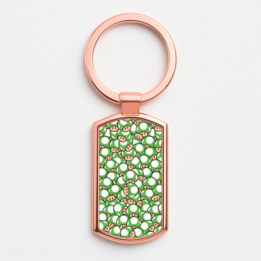Mushroom Pattern - Green Luxury Keyring
