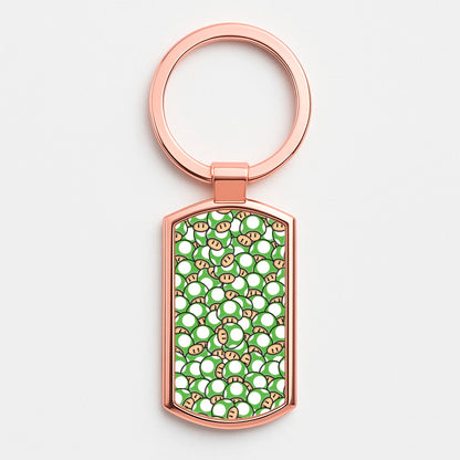 Mushroom Pattern - Green Luxury Keyring