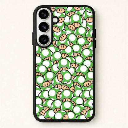 Mushroom Pattern - Green Phone Case for Galaxy S26 Plus