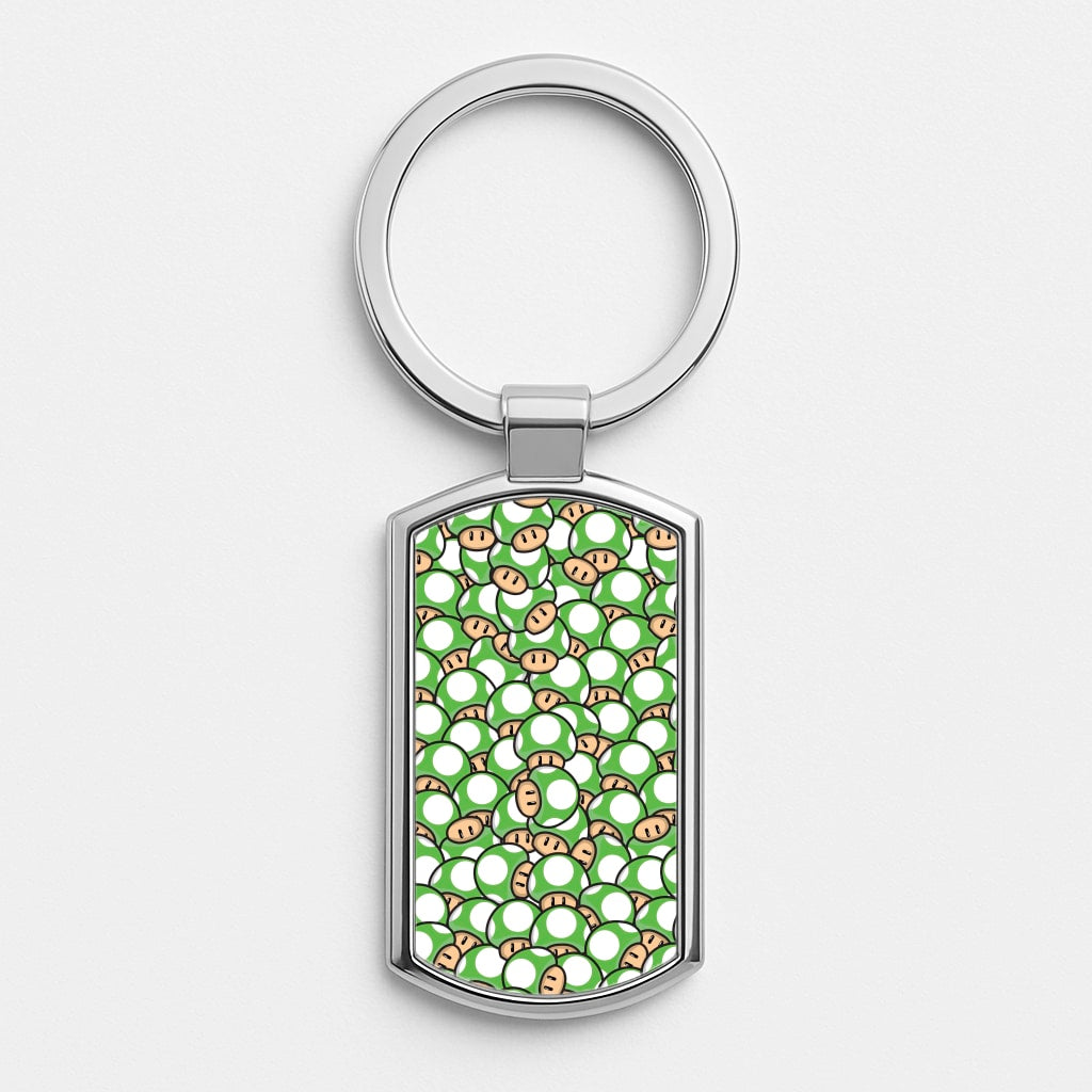 Mushroom Pattern - Green Luxury Keyring