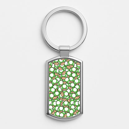 Mushroom Pattern - Green Luxury Keyring